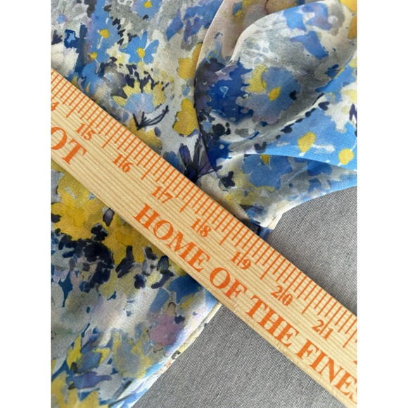 Anthropologie Future Vintage Blue Watercolor Blouse Women's Sz S Sheer Artist - Picture 11 of 11